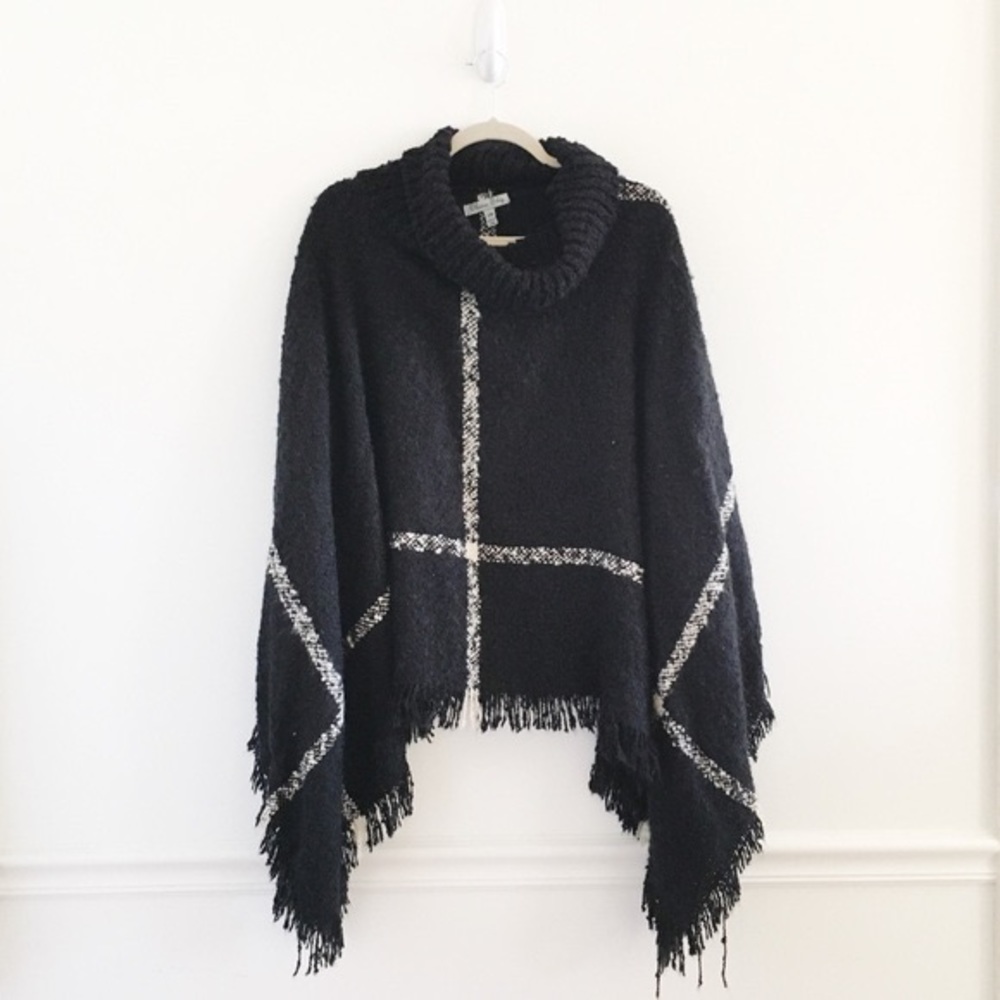 Cozy Black Poncho- Olivia Sky